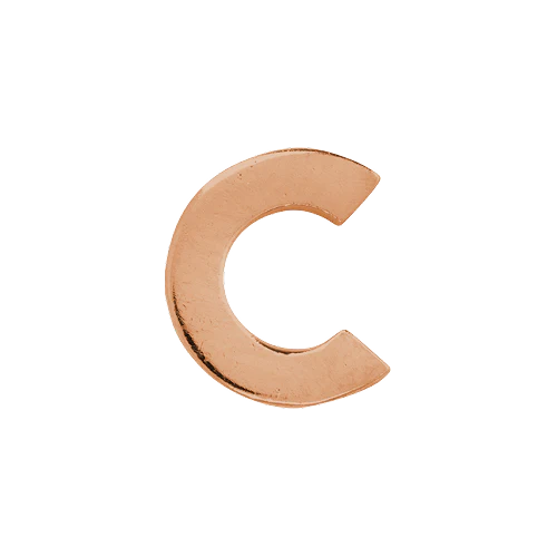 14k Rose Gold Letter Charm - Image 3