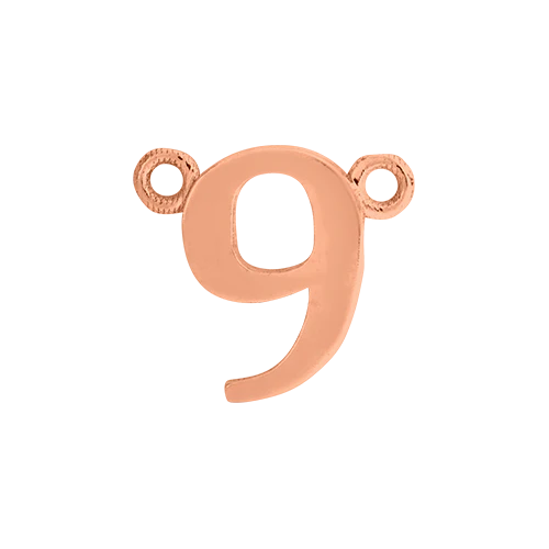 14k Rose Gold Number Charm - Image 10