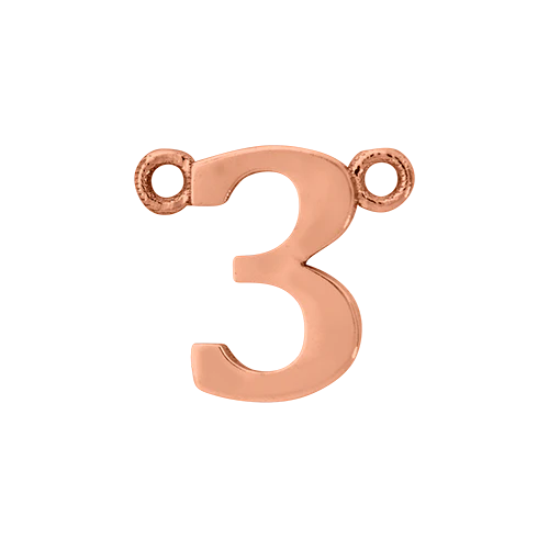 14k Rose Gold Number Charm - Image 4