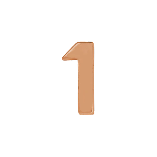 14k Rose Gold Number Charm - Image 2