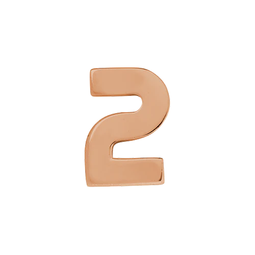 14k Rose Gold Number Charm - Image 3