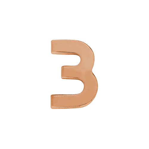 14k Rose Gold Number Charm - Image 4