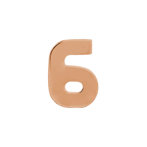 14k Rose Gold Number Charm - Image 7