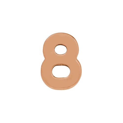 14k Rose Gold Number Charm - Image 9