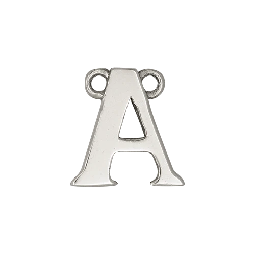 14k White Gold Letter Charm - Image 2