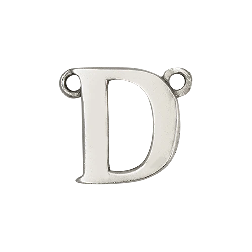 14k White Gold Letter Charm - Image 5