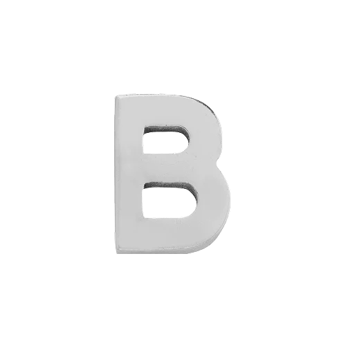 14k White Gold Letter Charm - Image 2