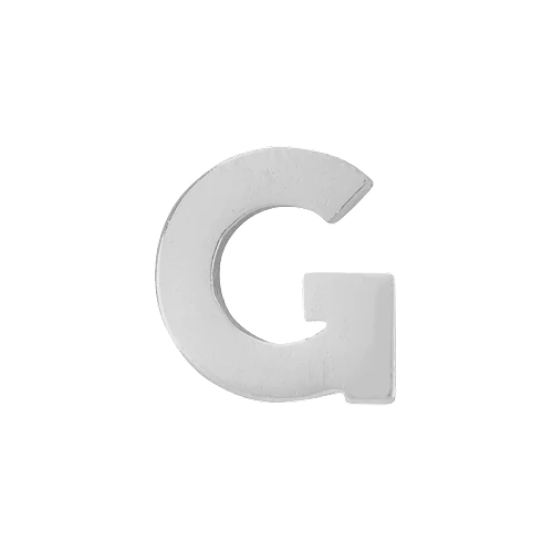 14k White Gold Letter Charm - Image 7
