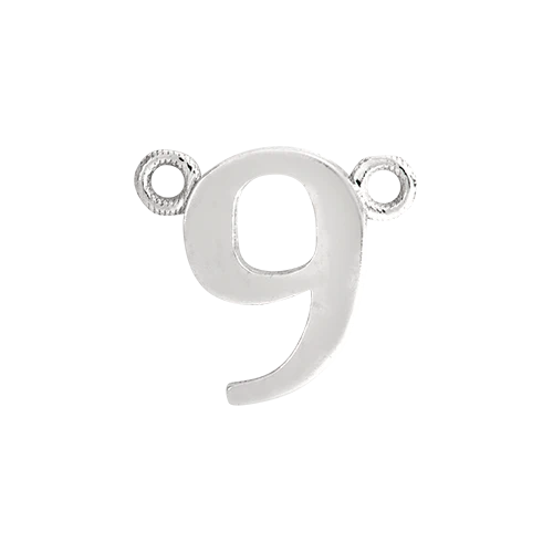 14k White Gold Number Charm - Image 10