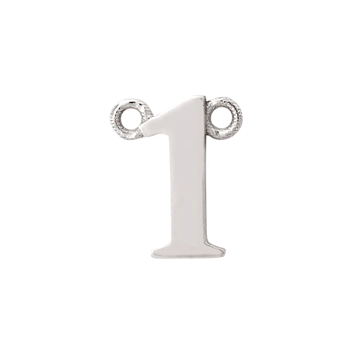 14k White Gold Number Charm - Image 2