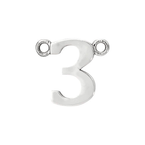 14k White Gold Number Charm - Image 4