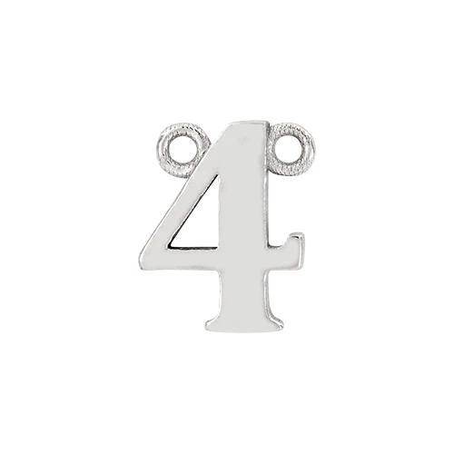 14k White Gold Number Charm - Image 5
