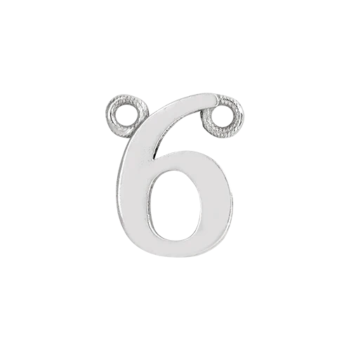 14k White Gold Number Charm - Image 7
