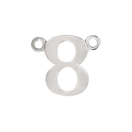 14k White Gold Number Charm - Image 9