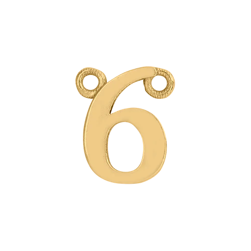 14k Yellow Gold Number Charm - Image 7