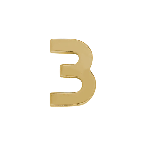 14k Yellow Gold Number Charm - Image 4