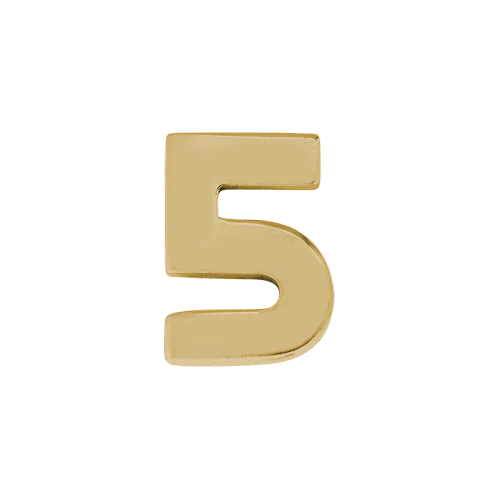 14k Yellow Gold Number Charm - Image 6