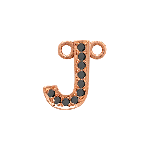 Black Diamond + 14k Rose Gold Letter Charm - Image 11