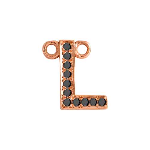 Black Diamond + 14k Rose Gold Letter Charm - Image 13