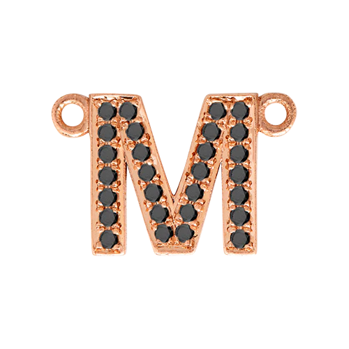 Black Diamond + 14k Rose Gold Letter Charm - Image 14