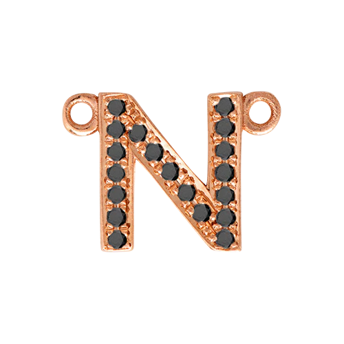 Black Diamond + 14k Rose Gold Letter Charm - Image 15