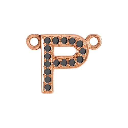 Black Diamond + 14k Rose Gold Letter Charm - Image 17