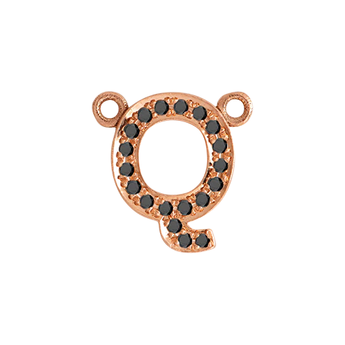 Black Diamond + 14k Rose Gold Letter Charm - Image 18
