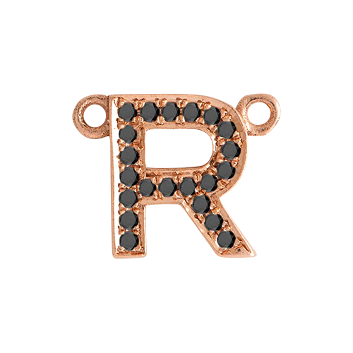 Black Diamond + 14k Rose Gold Letter Charm - Image 19