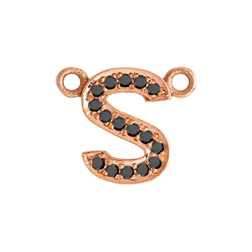Black Diamond + 14k Rose Gold Letter Charm - Image 20
