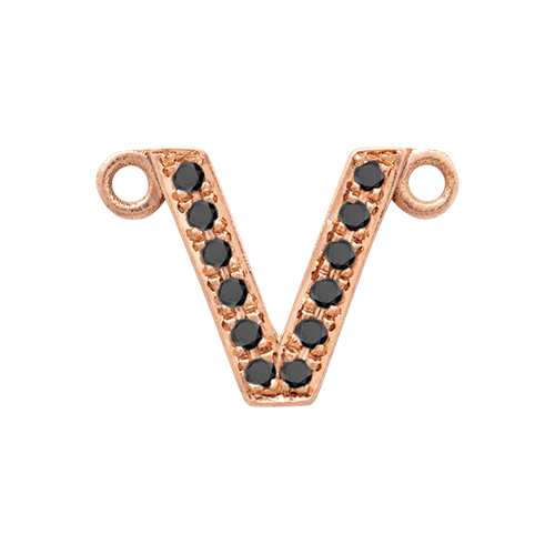 Black Diamond + 14k Rose Gold Letter Charm - Image 23