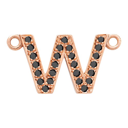 Black Diamond + 14k Rose Gold Letter Charm - Image 24