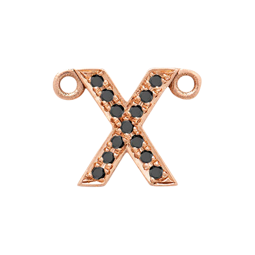 Black Diamond + 14k Rose Gold Letter Charm - Image 25