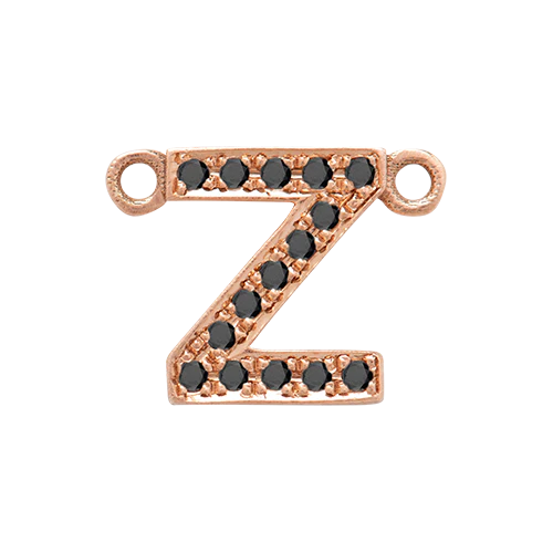 Black Diamond + 14k Rose Gold Letter Charm - Image 27