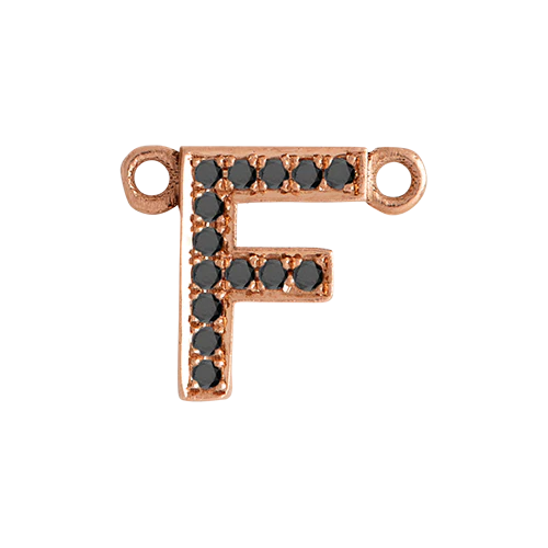 Black Diamond + 14k Rose Gold Letter Charm - Image 7