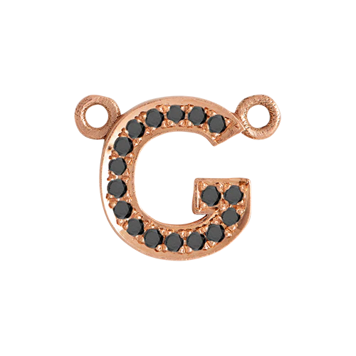 Black Diamond + 14k Rose Gold Letter Charm - Image 8