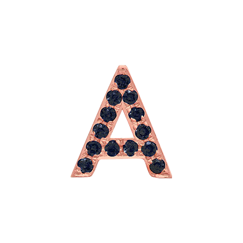 Black Diamond + 14k Rose Gold Letter Charm