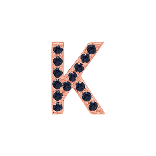 Black Diamond + 14k Rose Gold Letter Charm - Image 11