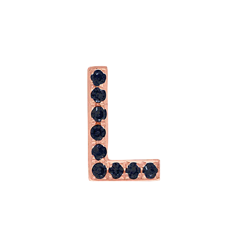 Black Diamond + 14k Rose Gold Letter Charm - Image 12