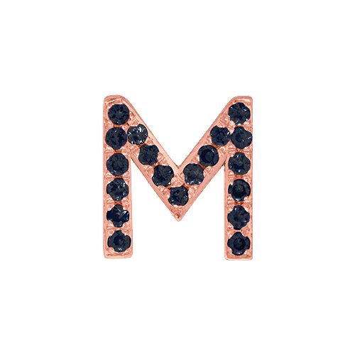Black Diamond + 14k Rose Gold Letter Charm - Image 13