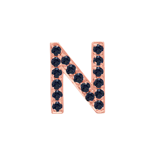 Black Diamond + 14k Rose Gold Letter Charm - Image 14