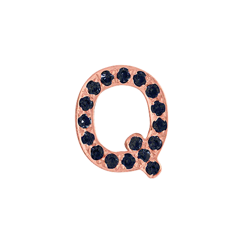Black Diamond + 14k Rose Gold Letter Charm - Image 17