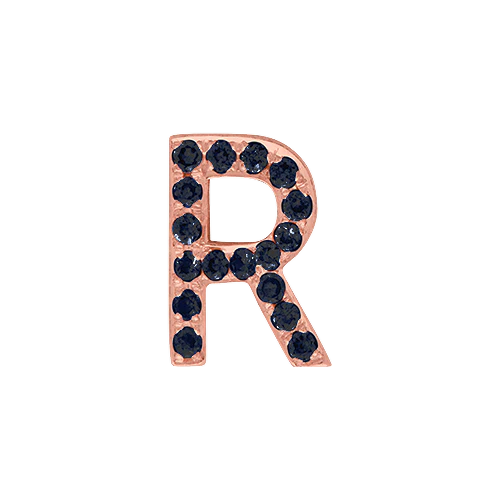 Black Diamond + 14k Rose Gold Letter Charm - Image 18