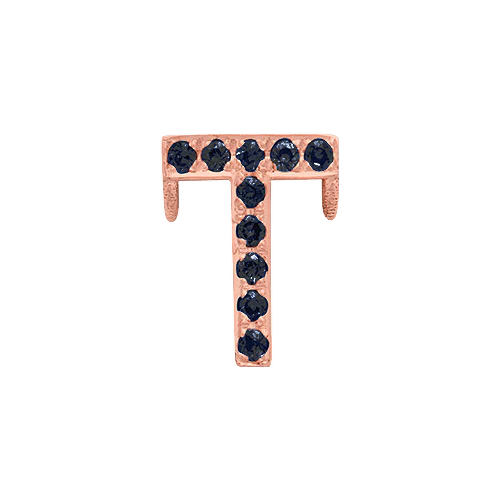 Black Diamond + 14k Rose Gold Letter Charm - Image 20