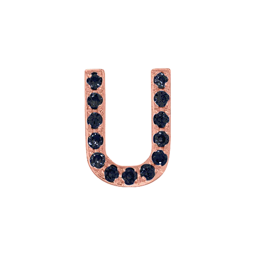 Black Diamond + 14k Rose Gold Letter Charm - Image 21