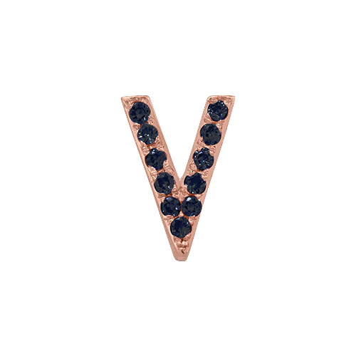 Black Diamond + 14k Rose Gold Letter Charm - Image 22