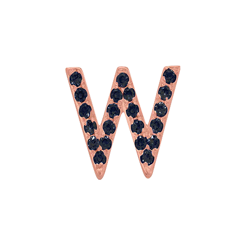 Black Diamond + 14k Rose Gold Letter Charm - Image 23
