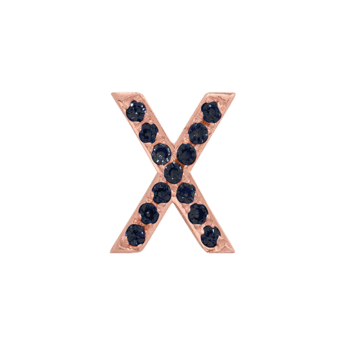 Black Diamond + 14k Rose Gold Letter Charm - Image 24