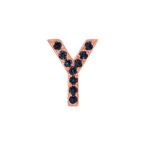 Black Diamond + 14k Rose Gold Letter Charm - Image 25