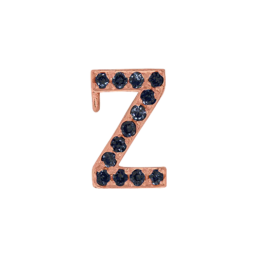 Black Diamond + 14k Rose Gold Letter Charm - Image 26