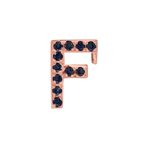 Black Diamond + 14k Rose Gold Letter Charm - Image 6